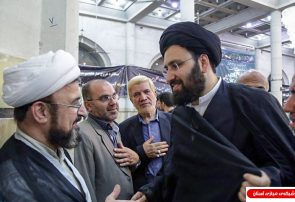 حضور یادگار امام در مراسم سالگرد آیت الله العظمي بهجت