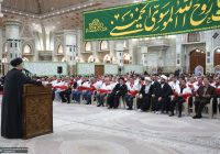 دیدار مدیران و امدادگران هلال احمر با آیت الله سید حسن خمینی و تجدید بیعت با امام راحل
