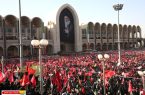 اقامه نماز بر پیکر مطهر رهبر شهید انقلاب و شهدای خانواده ایشان به امامت آیتالله العظمی جعفر سبحانی در مصلی تهران / حضور میلیونی امت عزادار در سوگ پدر مهربانیها