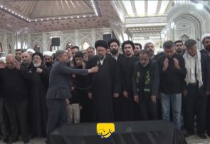 مراسم تشییع و تدفین همسر آیت الله موسوی بجنوردی (ره) در حرم امام خمینی (س)