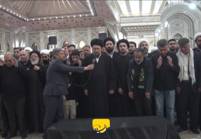 مراسم تشییع و تدفین همسر آیت الله موسوی بجنوردی (ره) در حرم امام خمینی (س)
