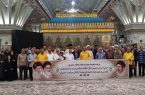 تجدید میثاق جمعی از آزادگان سرافراز استان قم با آرمانهای امام خمینی(س) / دیدار با آیتالله سید حسن خمینی در حرم مطهر